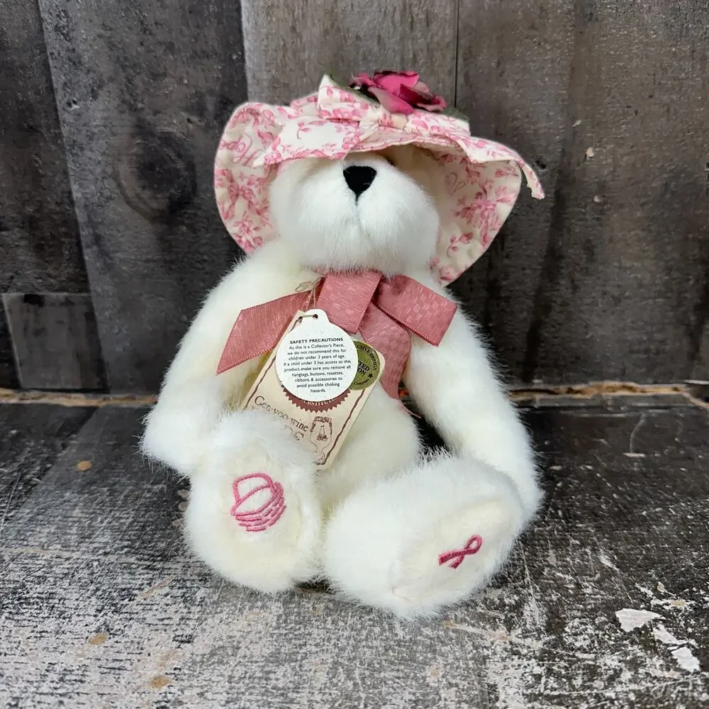 Vtg 2001 Boyds ~ Hope Bearywell 8”‎ ~ Longaberger Excl. Breast Cancer #94636LB